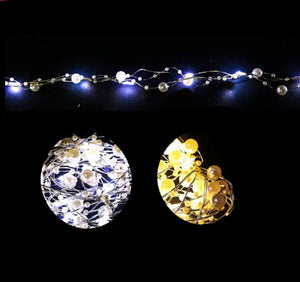 Luces Guirnalda Perlas Navideñas Beige 3m 30F Micro Led Luz Blanca Baterias - PriceOnLine
