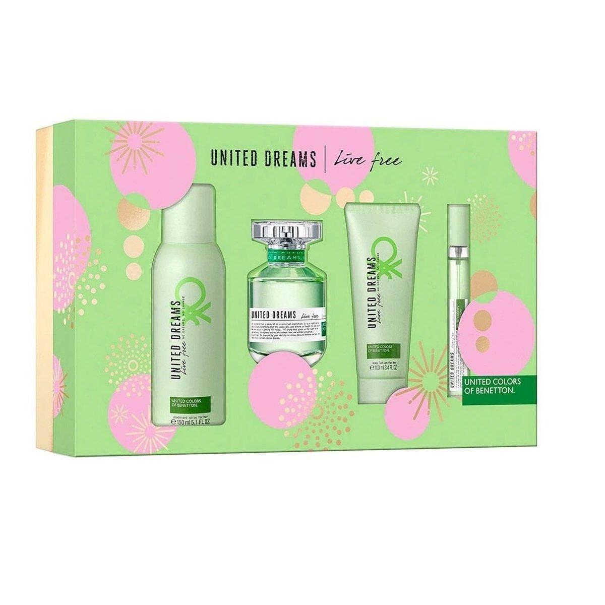 Set United Dreams Live Free Dama Benetton 4 Pz - PriceOnLine