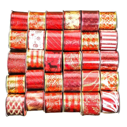 Liston Navideño Eco-Mix 6.35 cm X 9.1 m Rojo - PriceOnLine