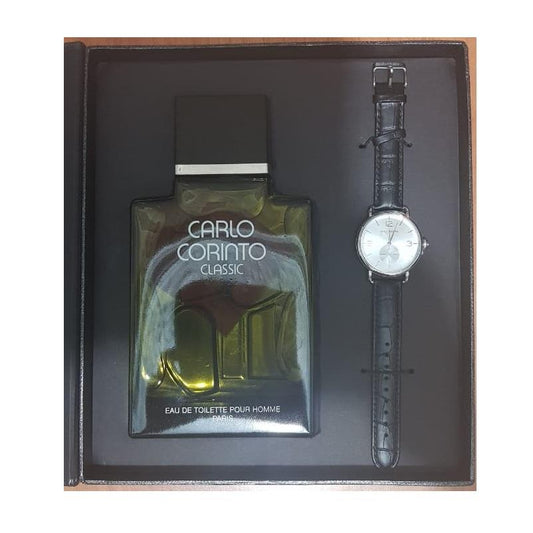 Set Carlo Corinto Classic Caballero Carlo Corinto 2 Pz (400 ml + Reloj) - PriceOnLine | Perfumes y Fragancias PriceOnLine