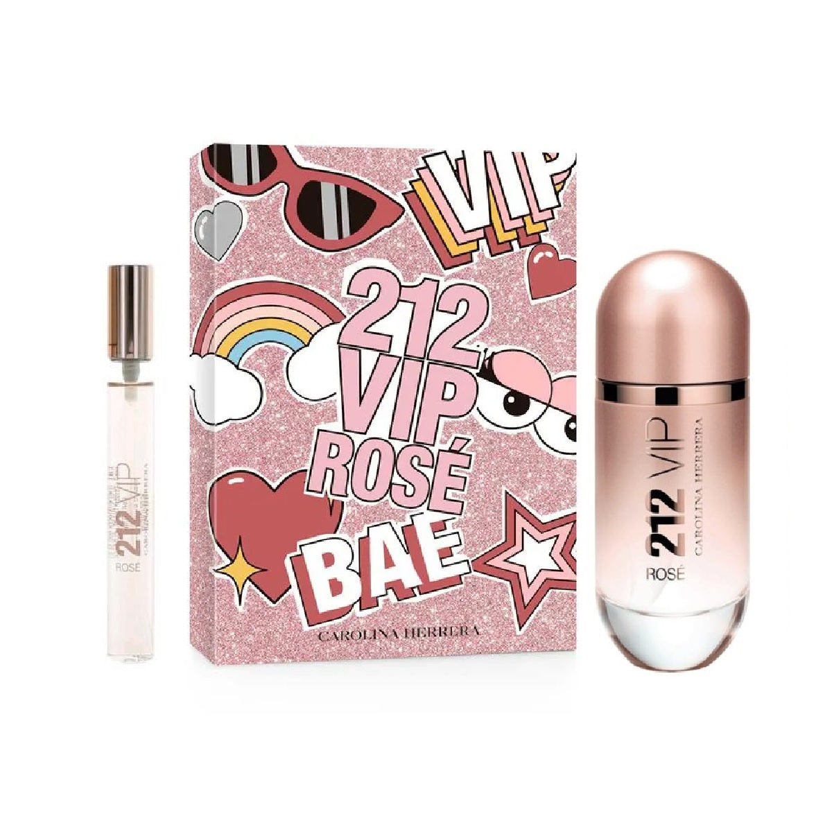 Set 212 Vip Rose Dama Carolina Herrera 2 pz (80 ml edp + 10 ml edp) - PriceOnLine