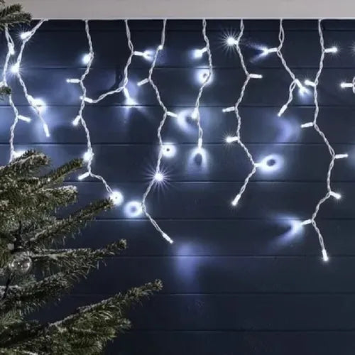 Luces Navideñas Cascada 300 Led 8 Funciones 6 Mts Blanca - PriceOnLine