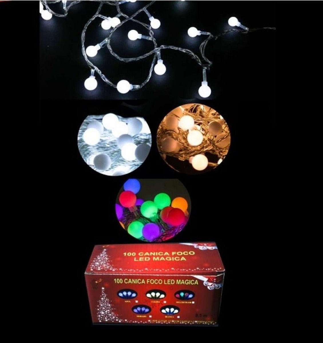 Luces Serie Navideña 100F Canica Led Mágica 8.5 m Blanca - PriceOnLine | Perfumes y Fragancias PriceOnLine