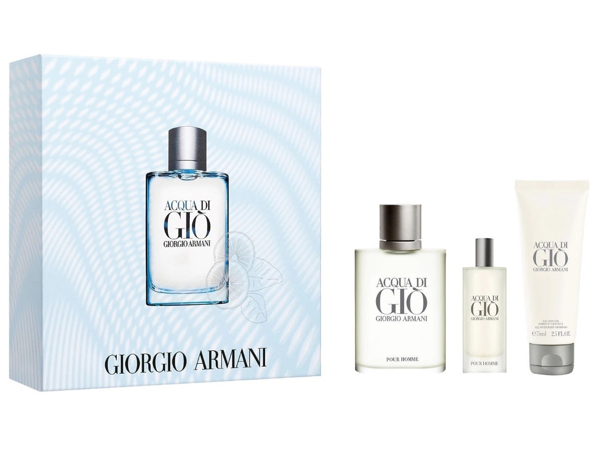 Set Acqua Di Gio Caballero Giorgio Armani 3 Pz (100 ml + 15 ml + After 100 ml) - PriceOnLine | Perfumes y Fragancias PriceOnLine