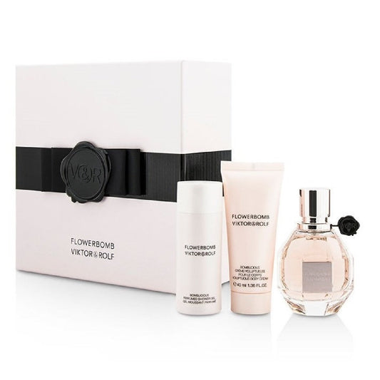 Set Flowerbomb Dama Viktor And Rolf 3 pz (Perfume 50ml + Shower gel 40ml + Body Lotion 40ml) - PriceOnLine | Perfumes y Fragancias PriceOnLine