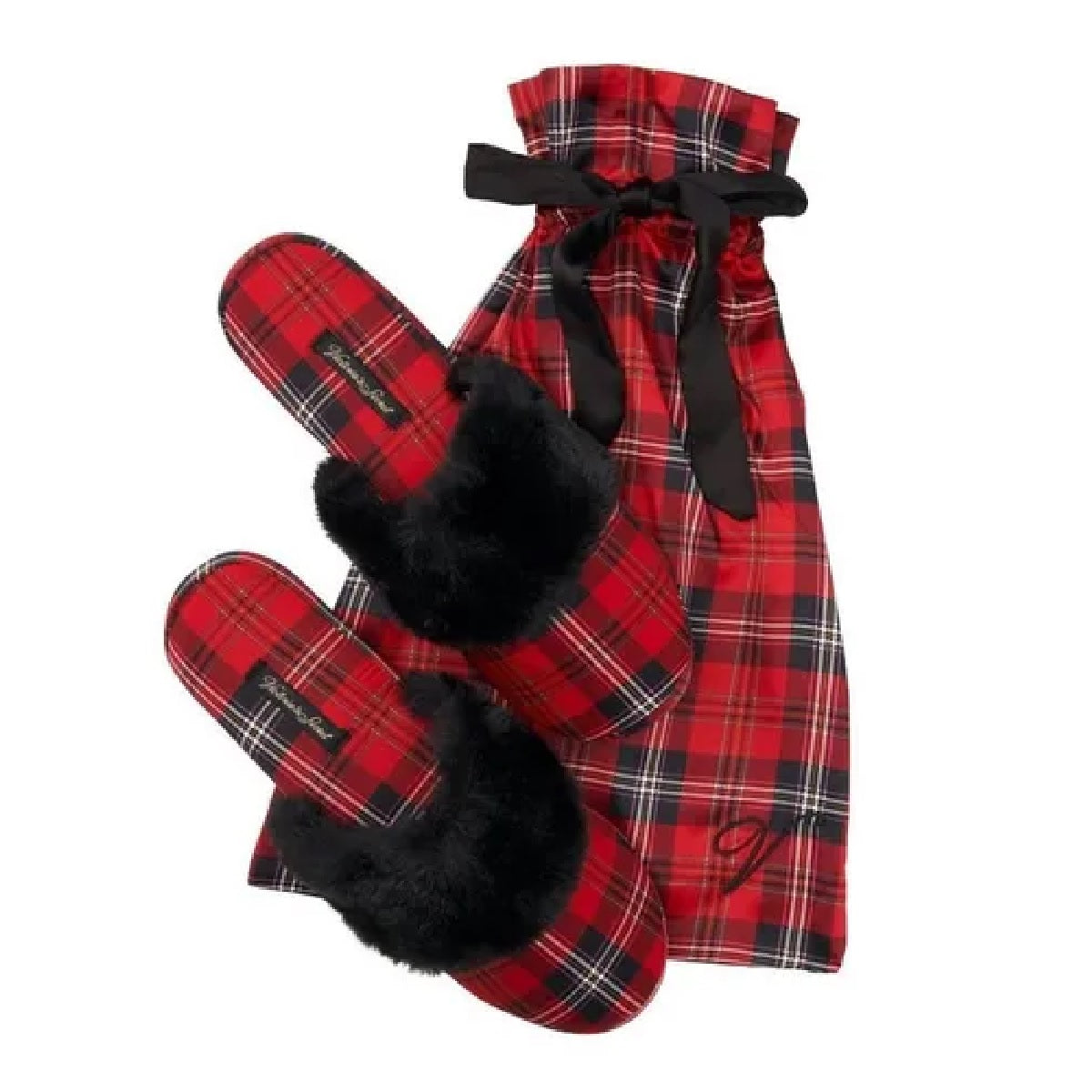 Pantuflas Negras Con Rojo Pijama Victoria Secret Originales - Talla M - PriceOnLine | Perfumes y Fragancias PriceOnLine
