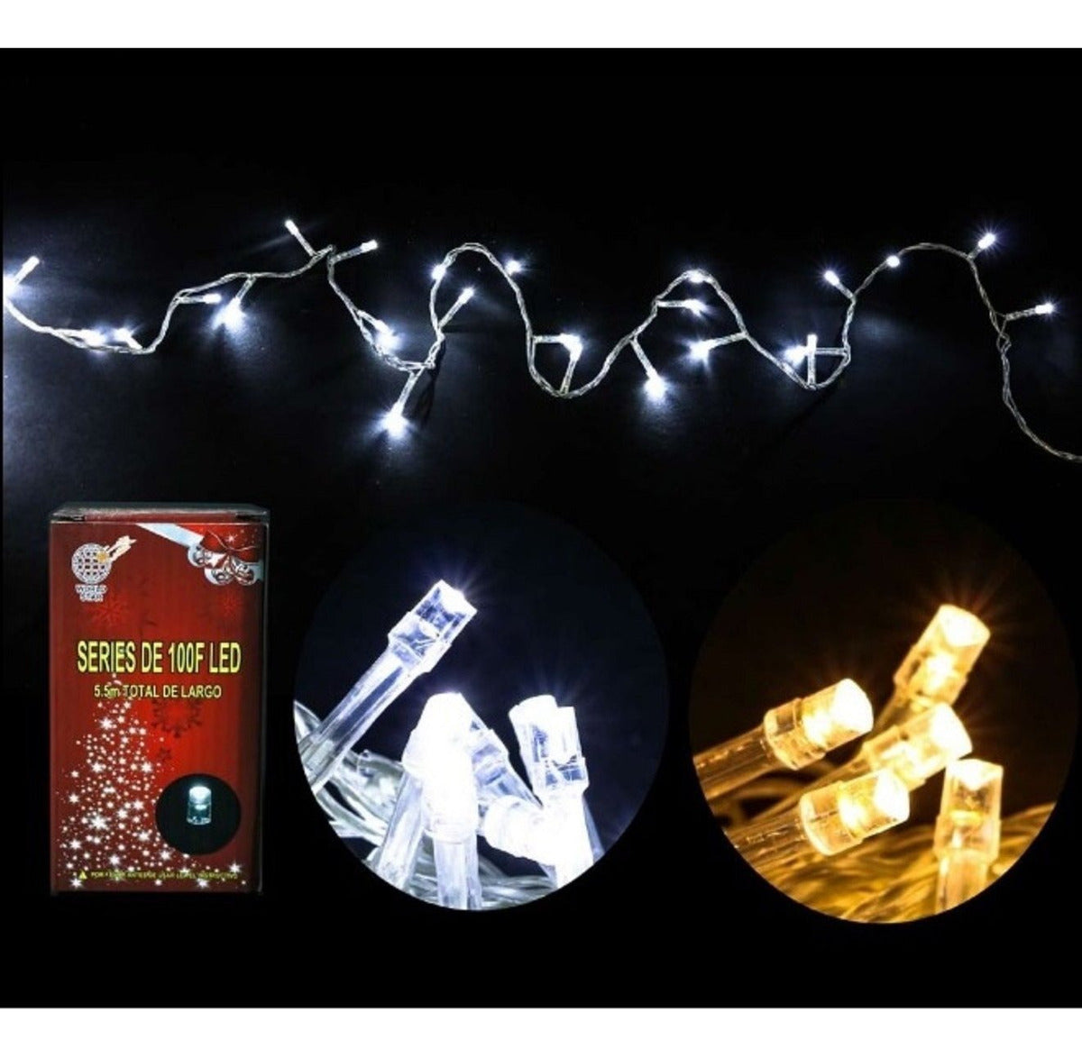 Luces Serie Navideña 100F Led 5.5 m Luz Blanca - PriceOnLine | Perfumes y Fragancias PriceOnLine