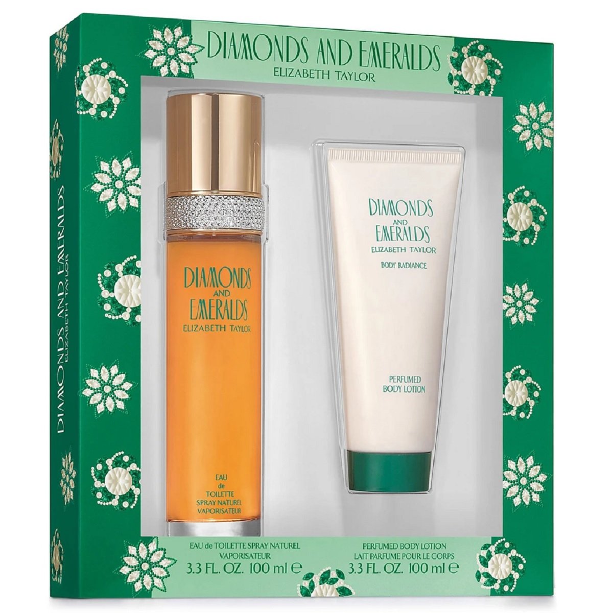Set Diamonds And Emeralds Dama Elizabeth Taylor 2 Pz (Edt 100 ml + Body Lotion 100 ml) - PriceOnLine | Perfumes y Fragancias PriceOnLine