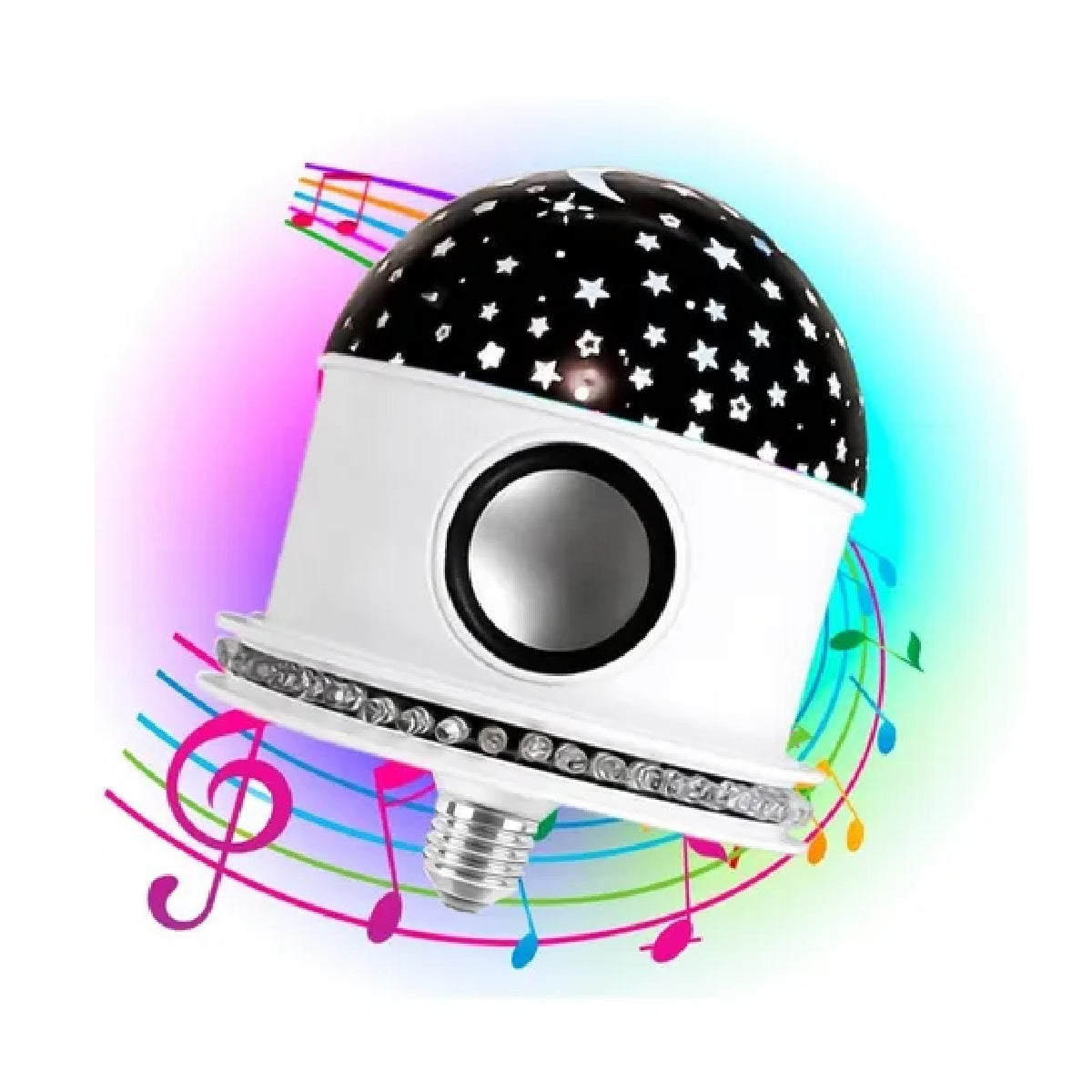 Foco Led Proyector Estrellas C/bocina Musica Bleetooth - Blanco - PriceOnLine