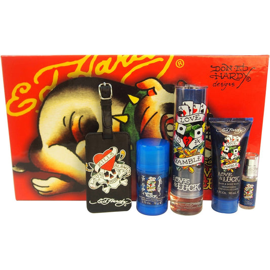 Set Ed Hardy Love and Luck Caballero Christian Audigier 5 pz | Perfumes y Fragancias PriceOnLine