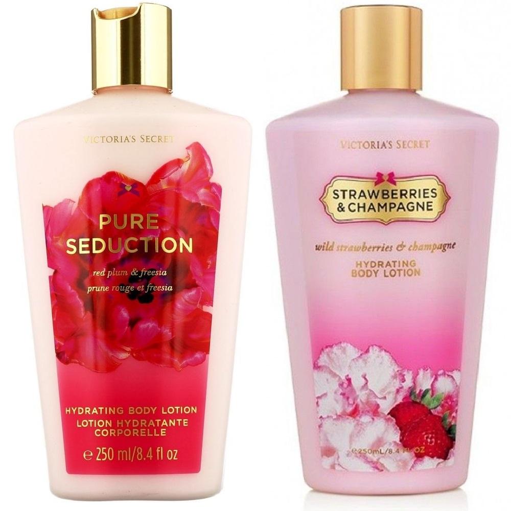 Duo Pure Seduction + Strawberries And Champagne Hydrating Body Lotion 250 ml Victoria Secret - PriceOnLine