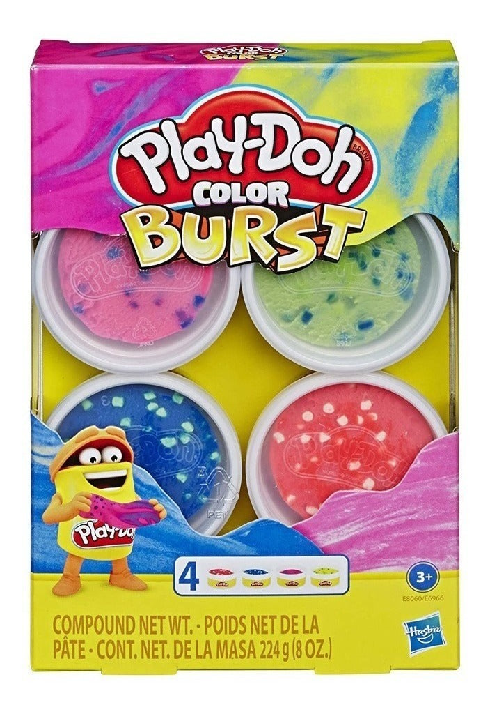Play Doh Color Burst Plastilina Slime 4 Pzs Hasbro Brillante - PriceOnLine