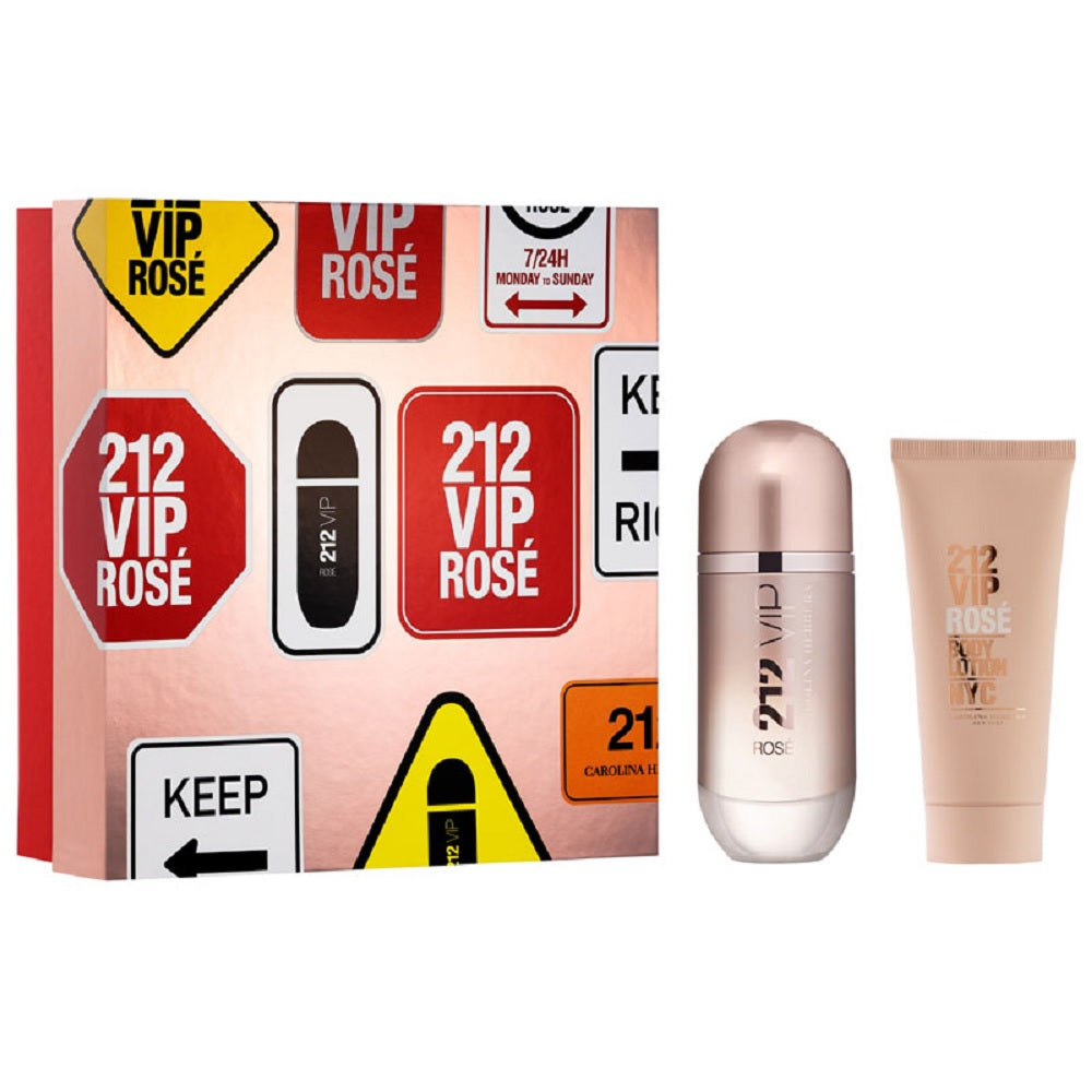 Set 212 Vip Rose Dama Carolina Herrera 2 pz (80 ml edp + 100 ml body lotion) - PriceOnLine | Perfumes y Fragancias PriceOnLine