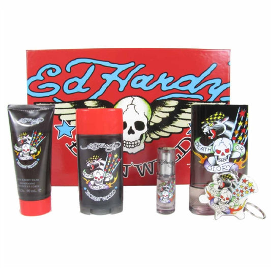 Set Ed Hardy Born Wild Caballero Christian Audigier 5 pz - PriceOnLine | Perfumes y Fragancias PriceOnLine