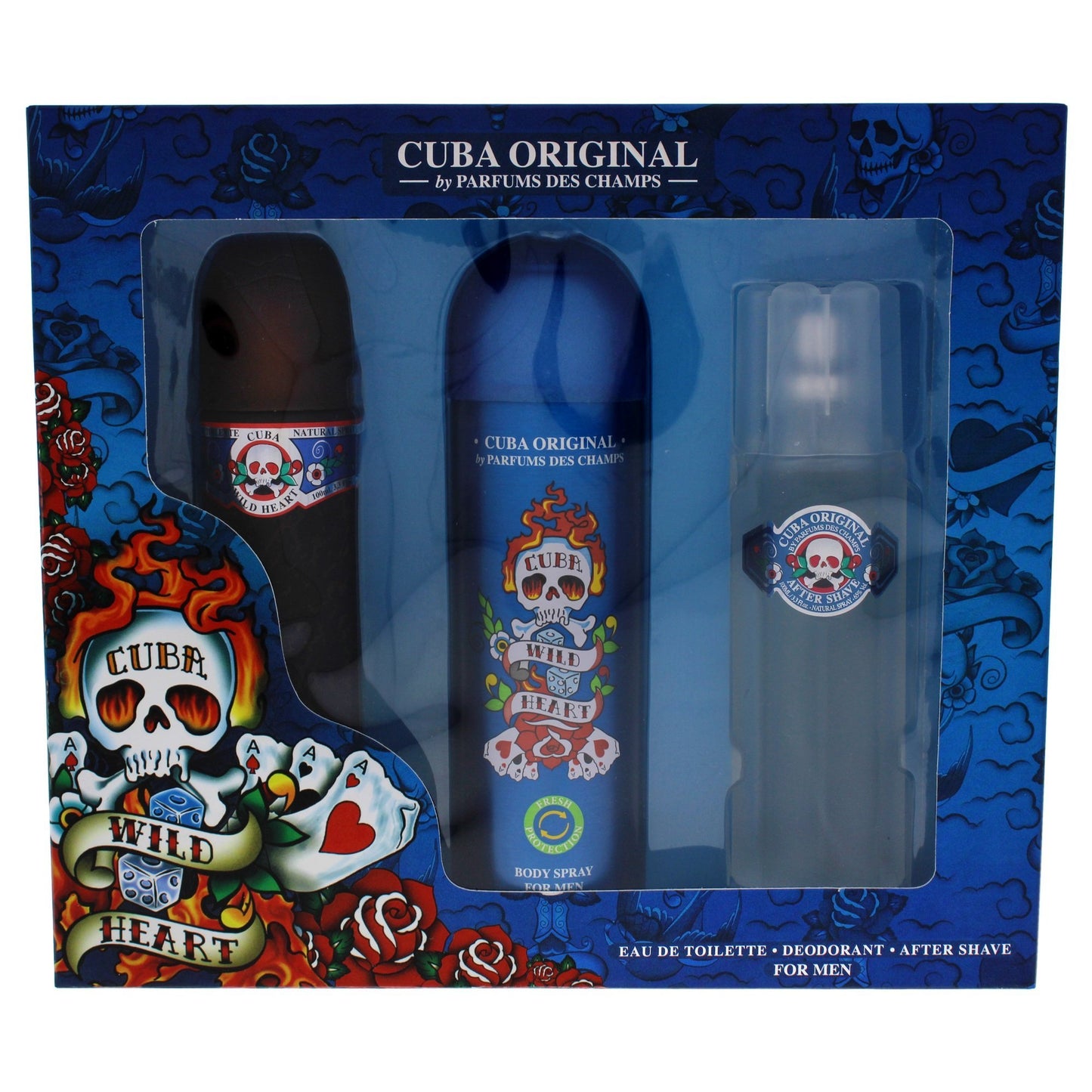 Set Cuba Wild Heart For Men Caballero Des Champs 3 Pz - PriceOnLine