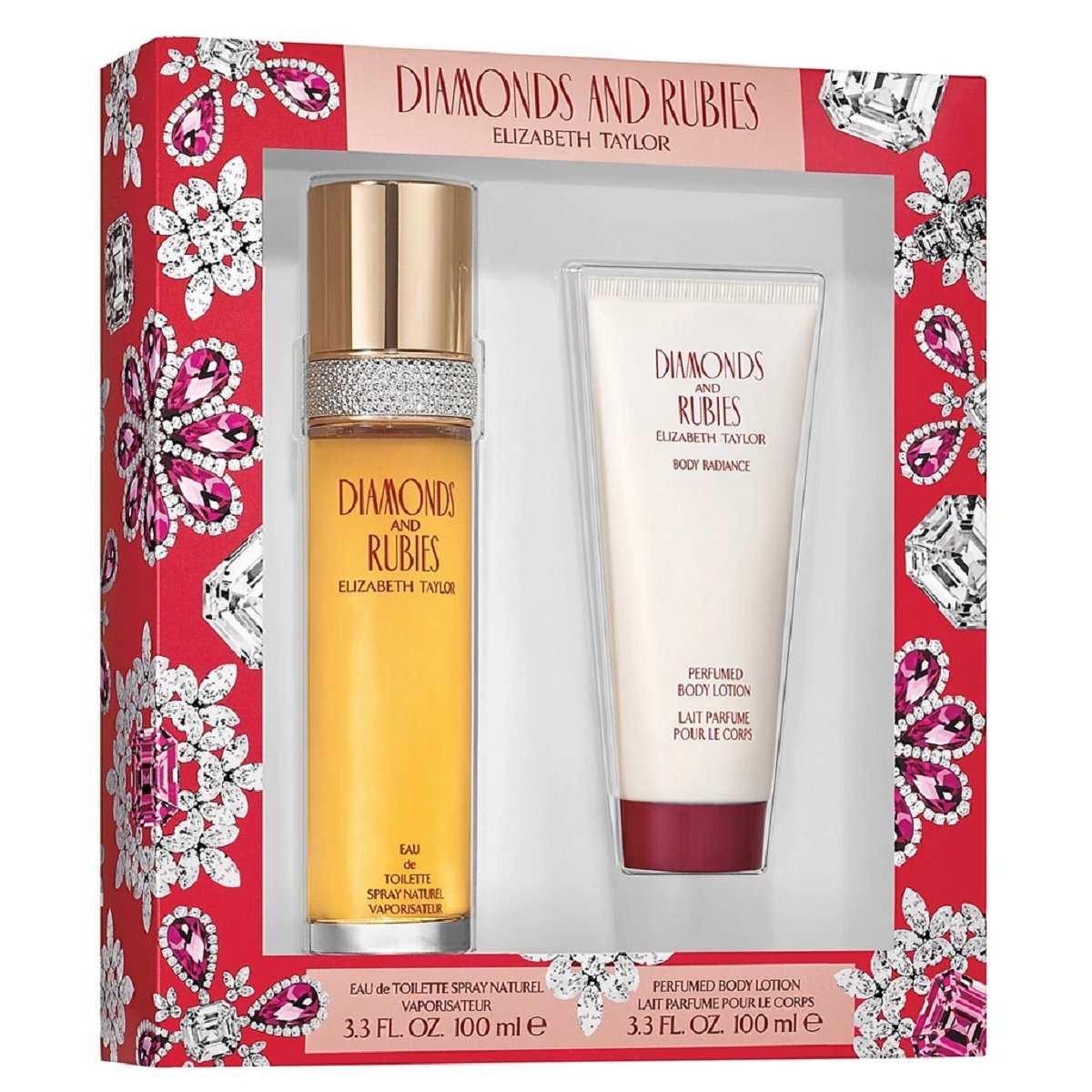 Set Diamonds And Rubies Dama Elizabeth Taylor 2 Pz (Edt 100 ml + Body Lotion 100 ml) - PriceOnLine | Perfumes y Fragancias PriceOnLine