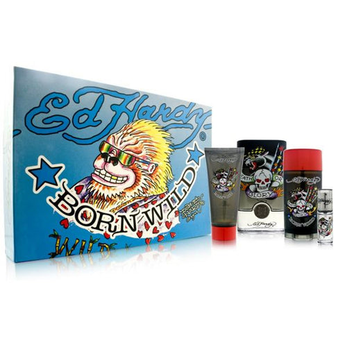 Set Ed Hardy Born Wild Caballero Christian Audigier 4 pz - PriceOnLine