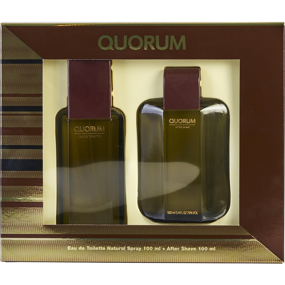 Set Quorum Caballero Antonio Puig 2pz (100 ml edt + 100 ml after shave) - PriceOnLine | Perfumes y Fragancias PriceOnLine