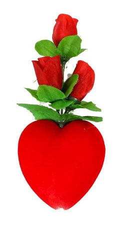 Flor Acetato Rj231 Corazón Y Flores Rojo 11 Cm - PriceOnLine