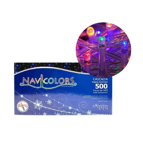 Luces Navideñas Cascada 500 Led 8 Func 10 Mts Multicolor - PriceOnLine